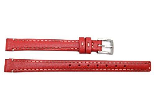 Genuine Coach Red Smooth Leather 9mm Watch Band