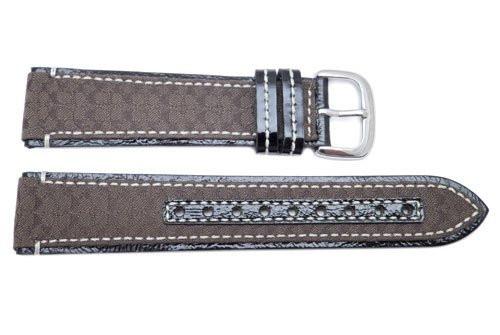 Genuine Coach Dark Brown Smooth Leather 20mm Monogram Watch Band