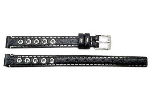 Genuine Coach Black 9mm Leather Watch Band