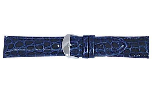 Hadley Roma Blue Heavy Padded Crocodile Grain Leather Strap