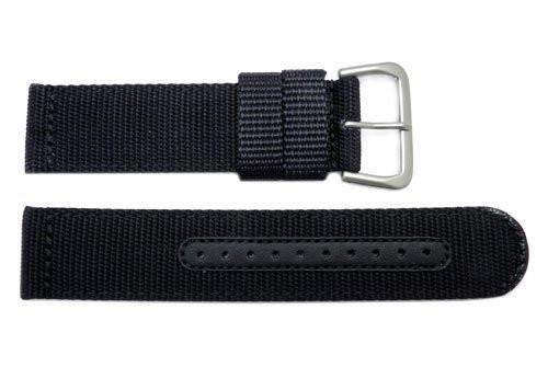 Seiko Black Nylon 22mm Watch Strap