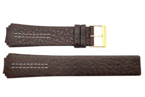 Genuine Skagen Dark Brown Textured Leather 21mm Watch Strap - Pins