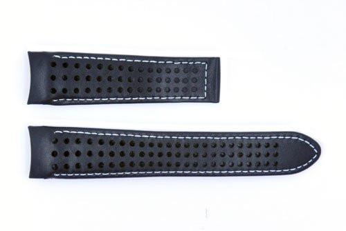 Genuine Movado 21mm Hole Design Genuine Black Leather Watch Strap image