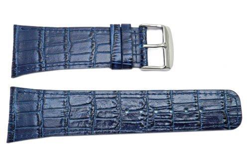 North American Alligator Grain Blue Textured Leather Watch Strap