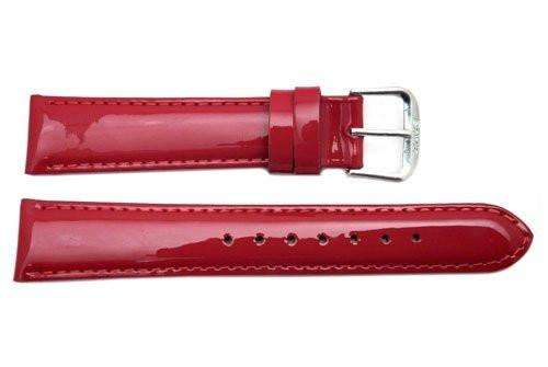 Ladies Shiny Genuine Calfskin Leather Watch Strap