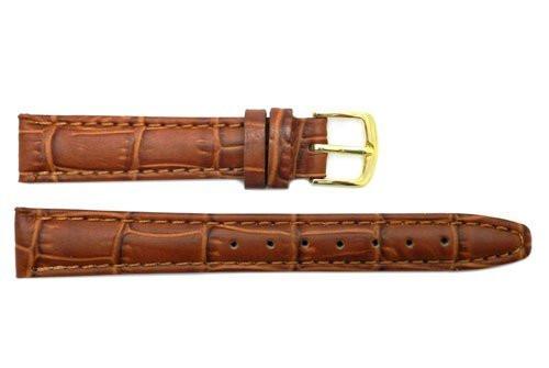 Hadley Roma Tan Calfskin Alligator Grain Leather Watch Band