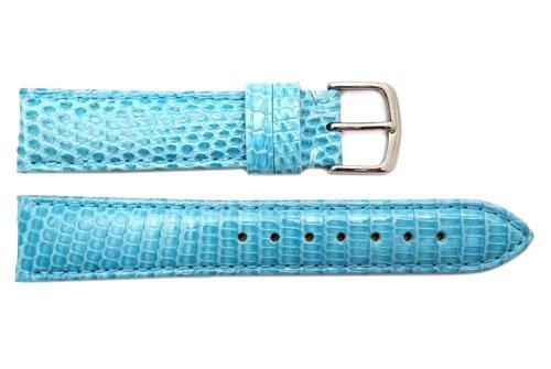 Hadley Roma Light Blue Genuine Java Lizard Light Padded Watch Band