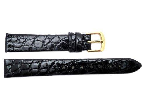 Hadley Roma Black Genuine Crocodile Ladies Watch Strap