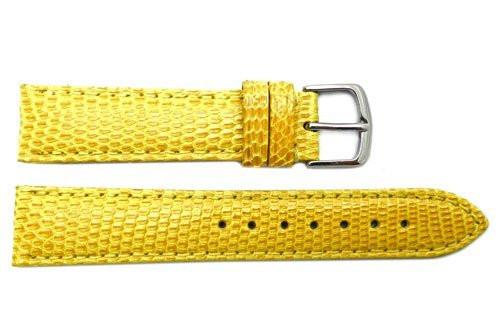 Hadley Roma Yellow Genuine Java Lizard Light Padded Watch Band