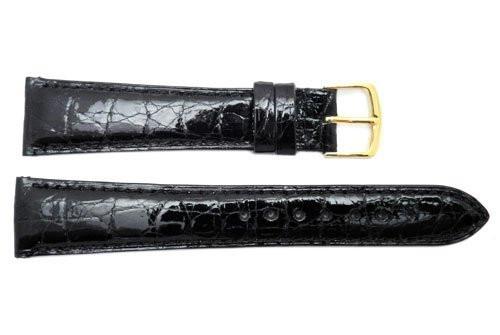 Hadley Roma Cartier Style Genuine Crocodile Black Leather Watch Strap