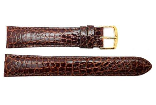 Hadley Roma Cartier Style Genuine Crocodile Honey Leather Watch Strap