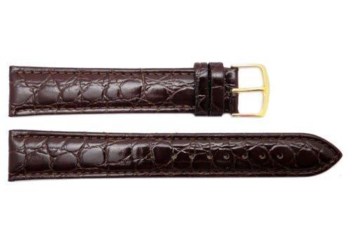 Hadley Roma Brown Crocodile Grain Leather Extra Long Watch Band