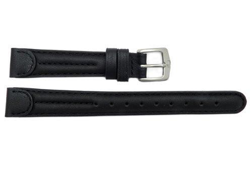 Genuine Wenger Standard Issue black 14mm Extra Long Leather Watch Strap