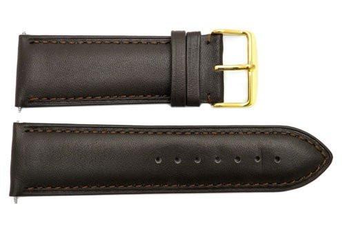 Genuine Smooth Brown Leather 26mm Watch Band