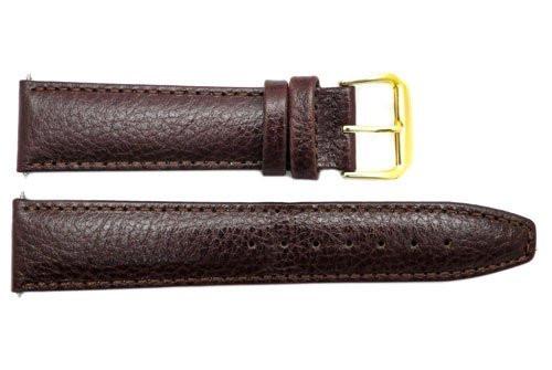 Genuine Smooth Brown Leather 20mm Watch Band