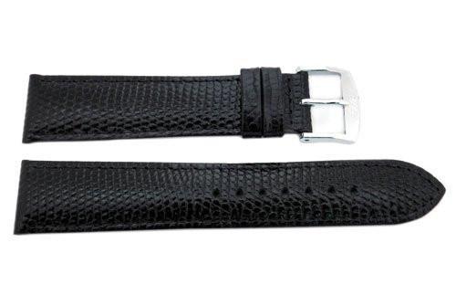 ZRC Genuine Calfskin Lizard Grain Black Leather Watch Strap