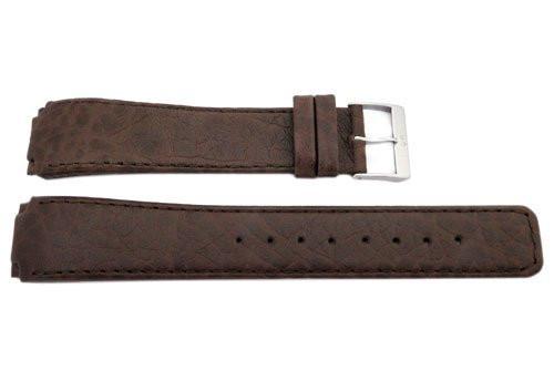 Genuine Skagen Dark Brown Textured Leather 20mm Watch Strap - Screws