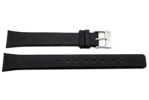 Genuine Skagen Ladies Black Textured Leather 15mm Watch Strap - Screws