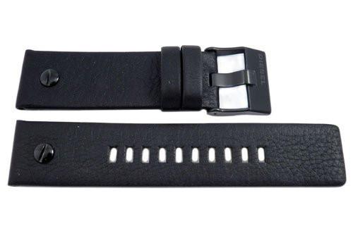 Diesel Little Daddy Series Black Leather 24mm Watch Band