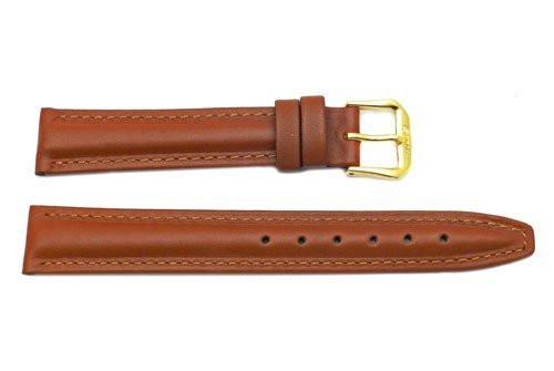 Smooth Black Tapered Genuine Leather Watch Band image