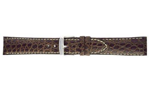 Hadley Roma Brown Genuine Alligator Round Grain Leather Band