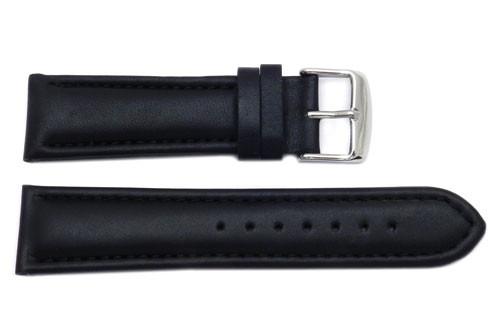 Waterproof Smooth Leather Tapered Stitched Watch Strap image