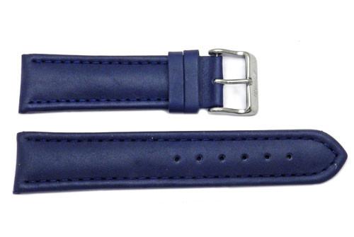 Waterproof Smooth Leather Tapered Stitched Watch Strap image