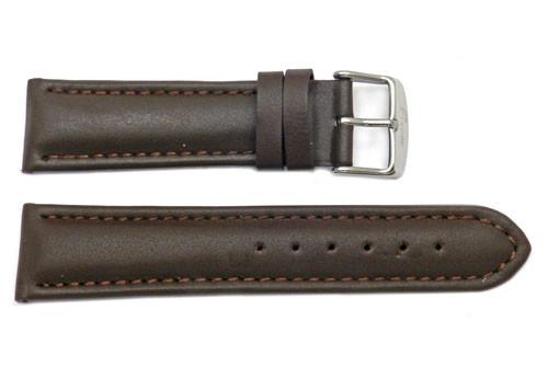 Waterproof Smooth Leather Tapered Stitched Watch Strap image