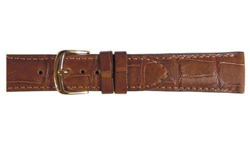 Hadley Roma Chestnut Rolex Style Genuine Alligator Square Grain Watch Strap