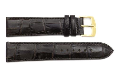 ZRC Genuine Leather Alligator Grain Waterproof Anti-Allergic Watch Strap image