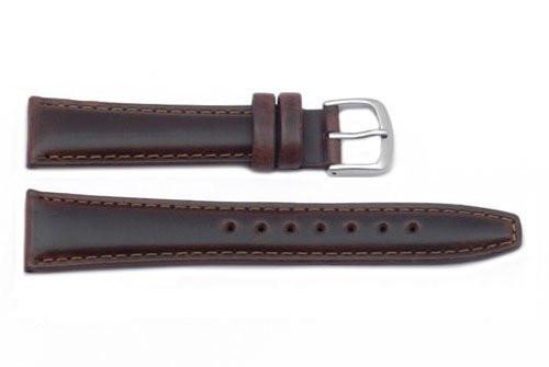 Hadley Roma Light Padded Brown Oil Tan Leather Extra Long Watch Band