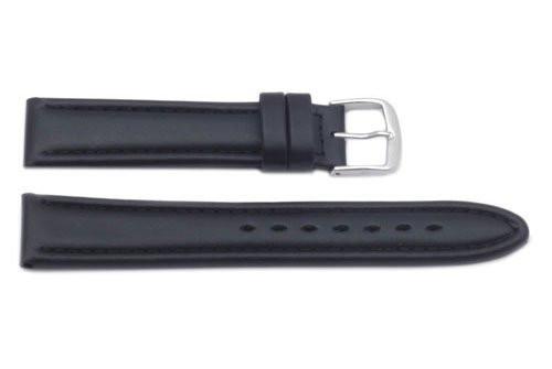 Hadley Roma Matte Black Oil Tan Leather Watch Band