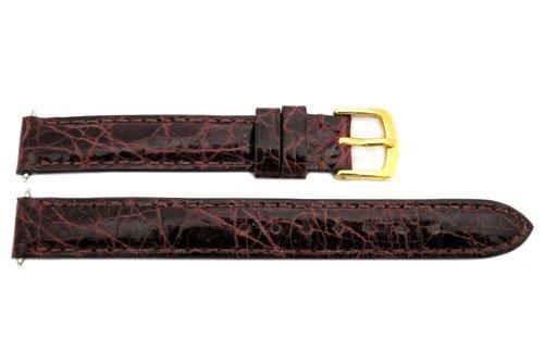 Hadley Roma Cartier Style Genuine Crocodile Burgundy Leather Watch Strap