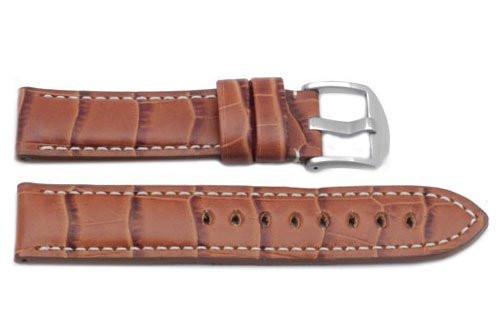 Hadley Roma Genuine Italian Calfskin Panerai Style Tan Watch Band