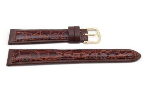 Hadley Roma Chestnut Genuine Crocodile Leather Thin Ladies Watch Strap