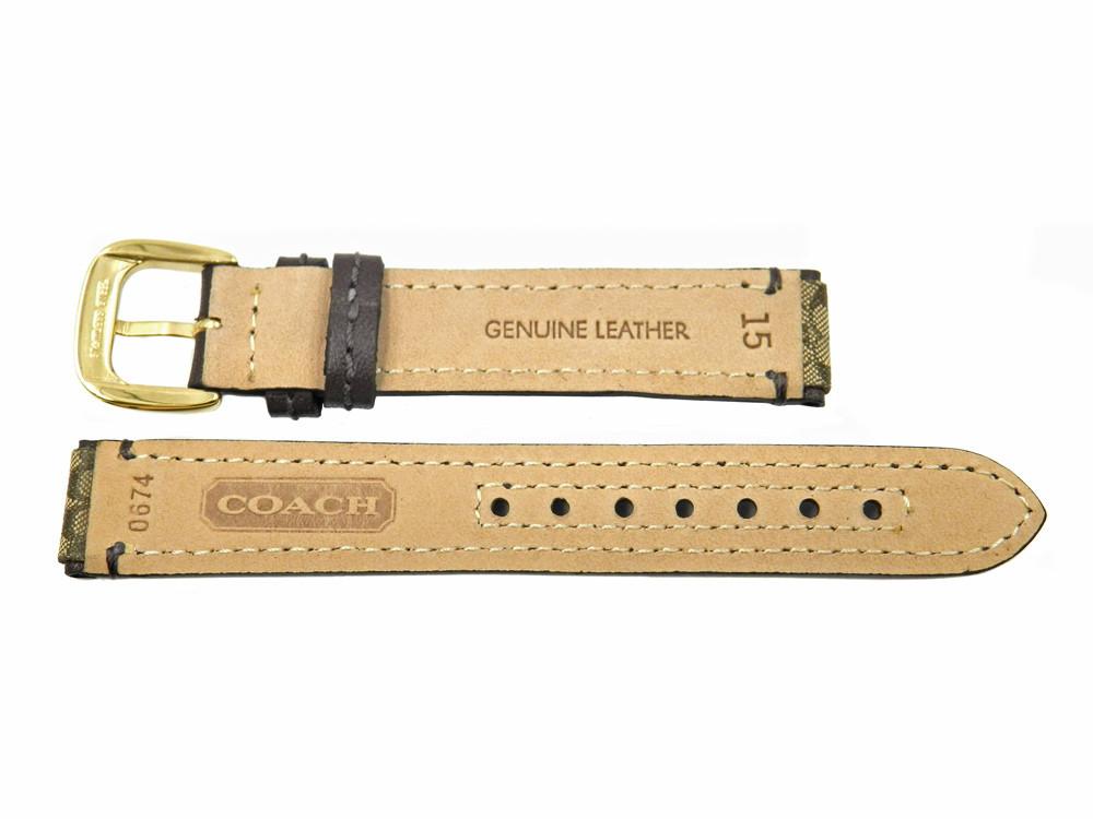 Genuine Coach Leather 15mm Mahogany-Brown Watch Strap image