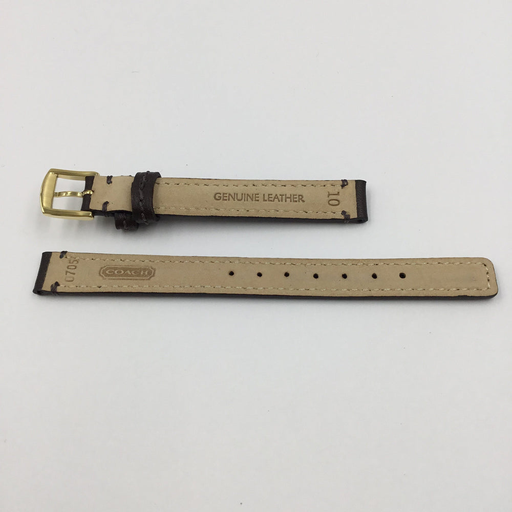 Genuine Coach Brown Smooth Leather 10mm Watch Band image