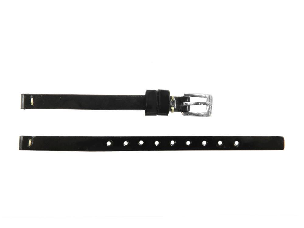 Coach 6mm Black Glossy Leather Women's Watch Strap image