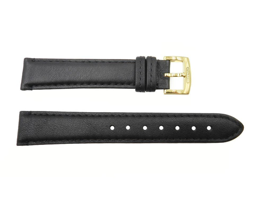 Coach 18mm Black Soft Leather Watch Strap image