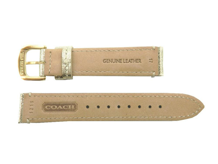 Coach 17mm Shiny Gold Leather Women's Watch Strap image