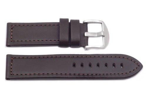 Hadley Roma Panerai Style 22mm Brown Genuine Leather Wide Watch Band