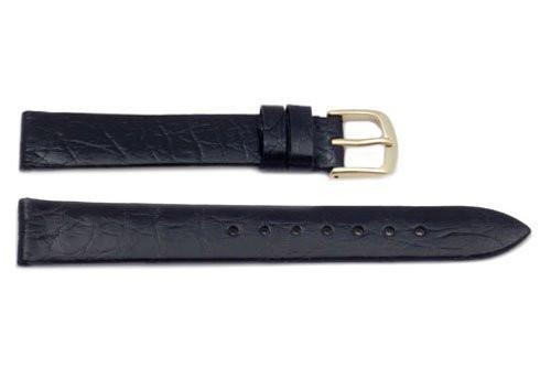 Hadley Roma Genuine Black Crocodile Flat Watch Band