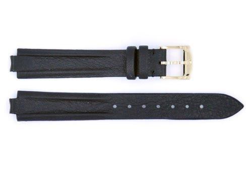 Genuine Movado 13mm Black Genuine Textured Leather Flat Padded Watch Strap image