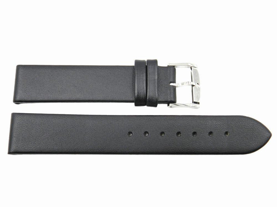 Genuine Movado 18mm Black Genuine Leather Smooth Watch Strap image