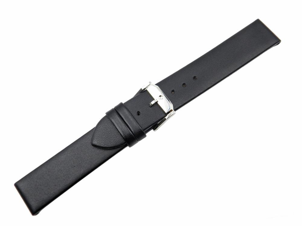 Genuine Movado 18mm Black Genuine Leather Smooth Watch Strap image