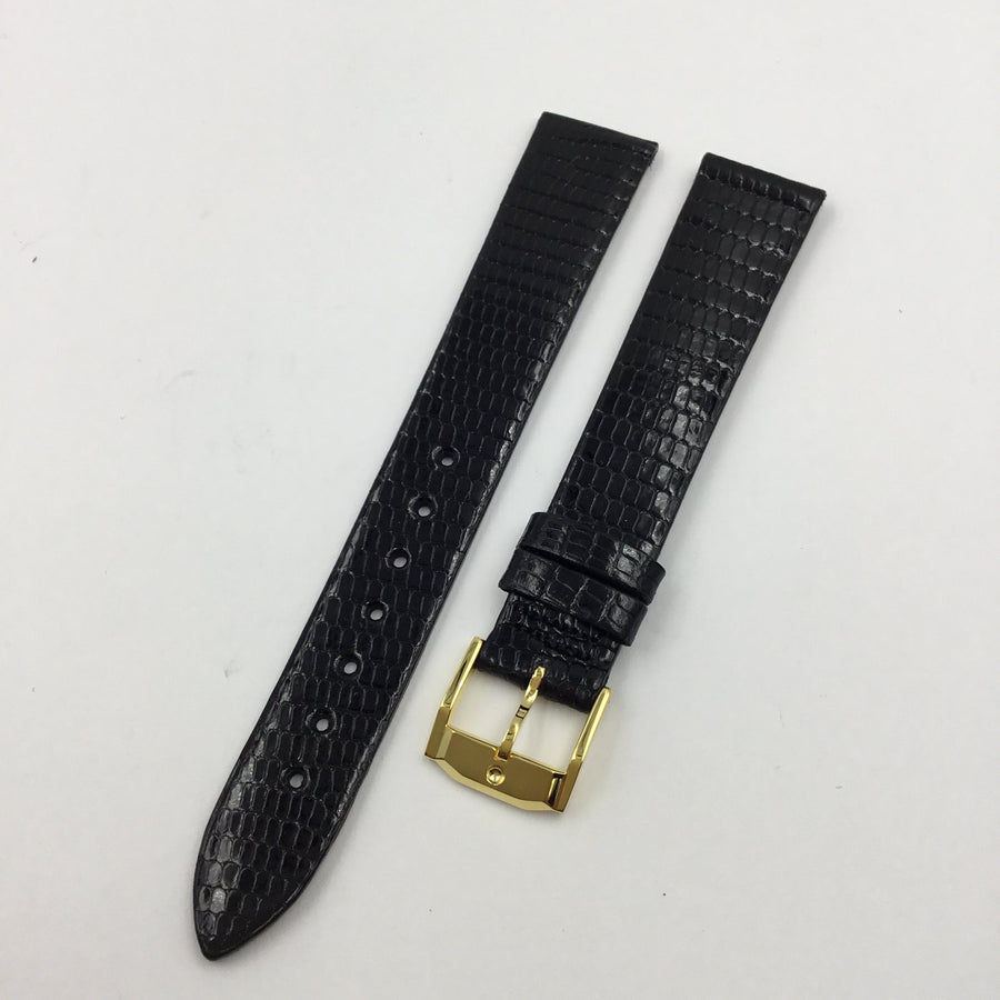 Genuine Movado 16mm Black Genuine Tropic Lizard Watch Strap image