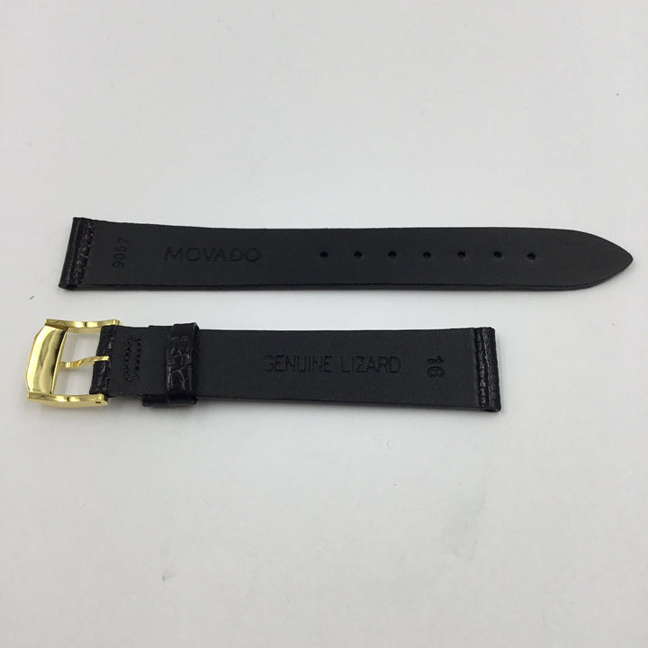 Genuine Movado 16mm Black Genuine Tropic Lizard Watch Strap image