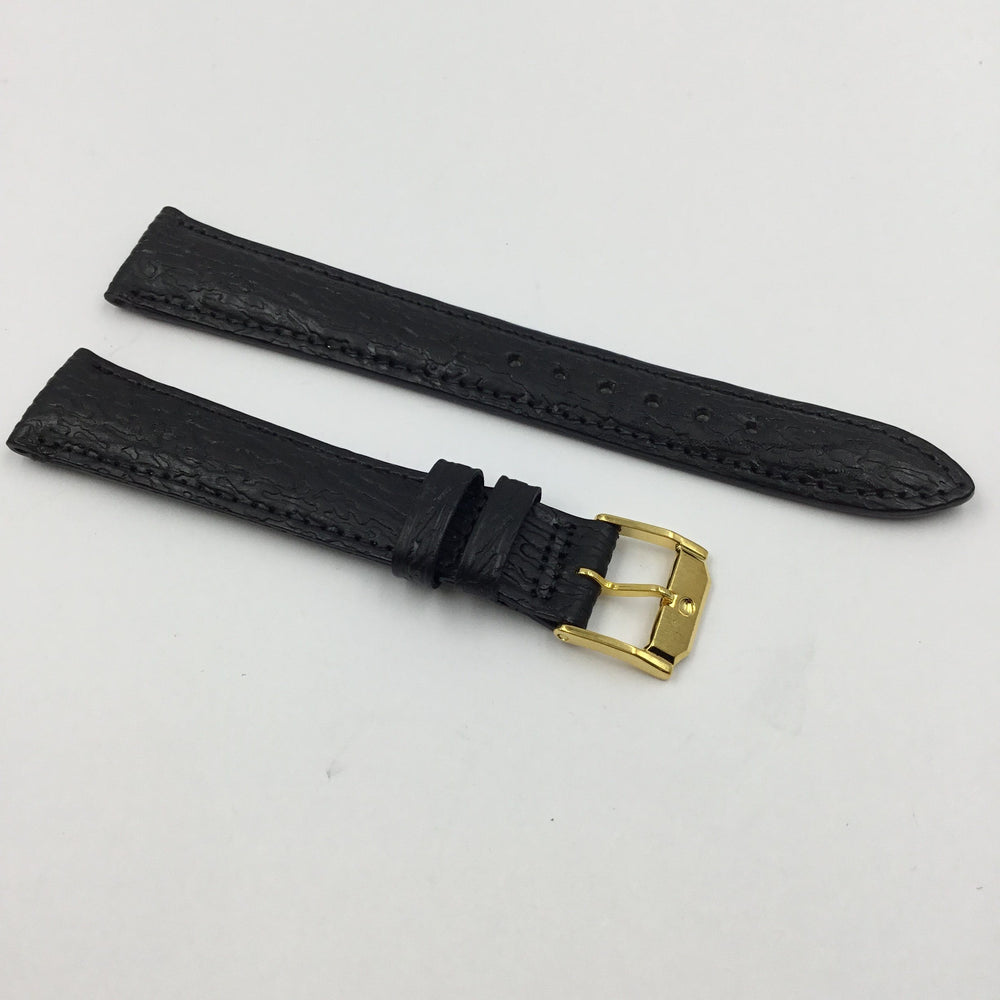 Genuine Movado Shark Skin Leather Black 17mm Watch Band image