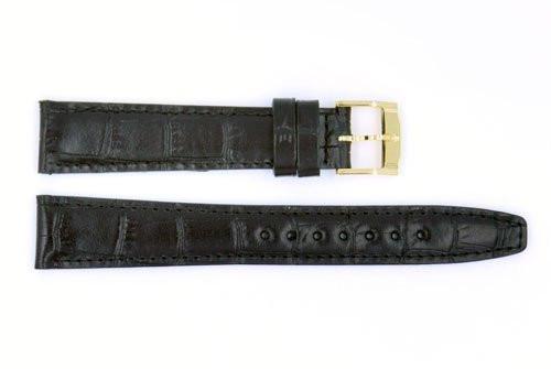 Genuine Movado Textured Leather Black Crocodile Grain 17mm Watch Strap image