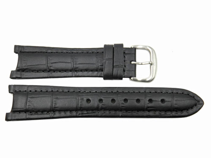 Genuine ESQ Men's Submerible Black Crocodile Grain  22/12mm Watch Strap image